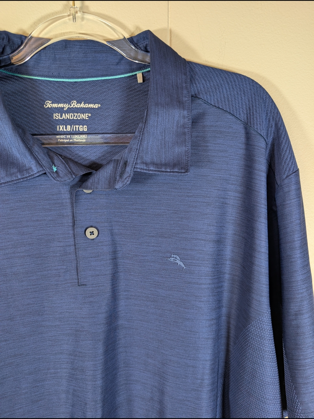 Tommy Bahama IslandZone Polo Shirt Mens 1XLT Blue Short Sleeve Stretch Performan